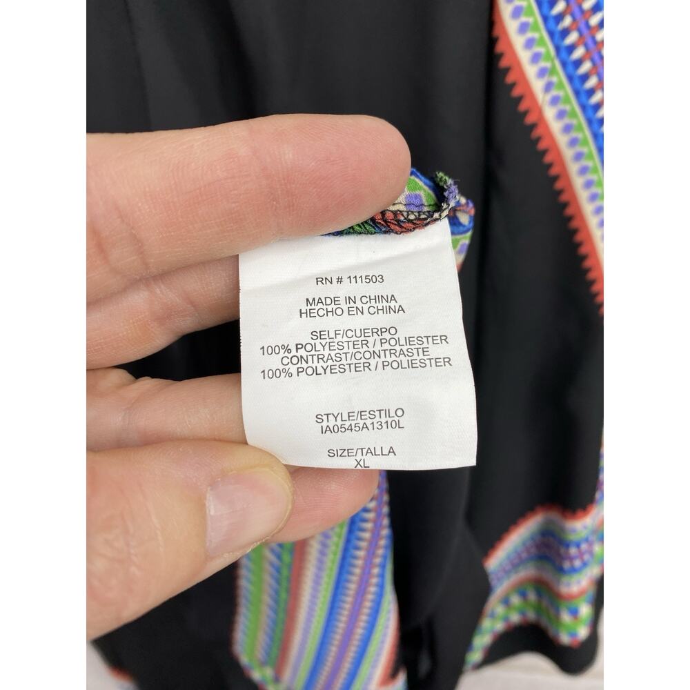 Lily White Handkerchief Dress Sz XL Black Spaghetti Strap Lightweight Flowy - Picture 6 of 8